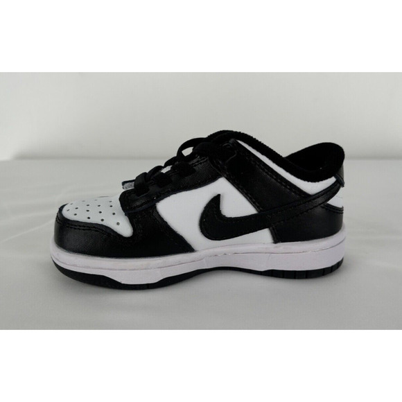 Nike Dunk Low Retro White Black Panda (TD) Sneaker Shoe Kids Size 7C New CU1727 - Picture 5 of 8